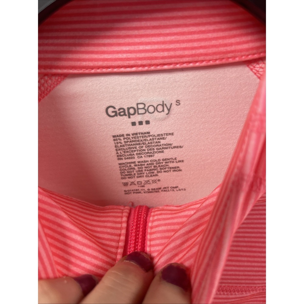 GapBody Pink Striped Full-Zip Jacket Womens S Polyester/Spandex - Picture 7 of 11